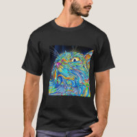 Chemise graphique de chat de T-shirt d'art Trippy