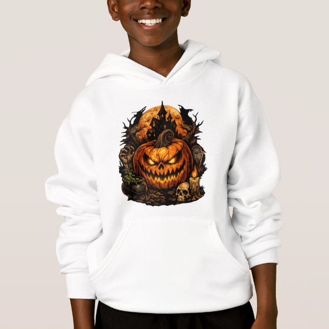 Chemise graphique vintage Halloween citrouille (Devant)
