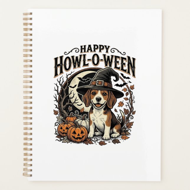 Chemise Halloween Chapeau De Sorcière Beagle Joyeu (Devant)