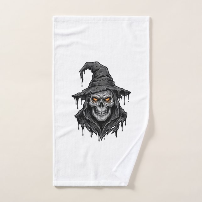 Chemise Halloween Chapeau De Sorcière Crâne Gravur (Serviette à main)