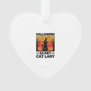 Chemise Halloween Dame de chat effrayant Gravure V