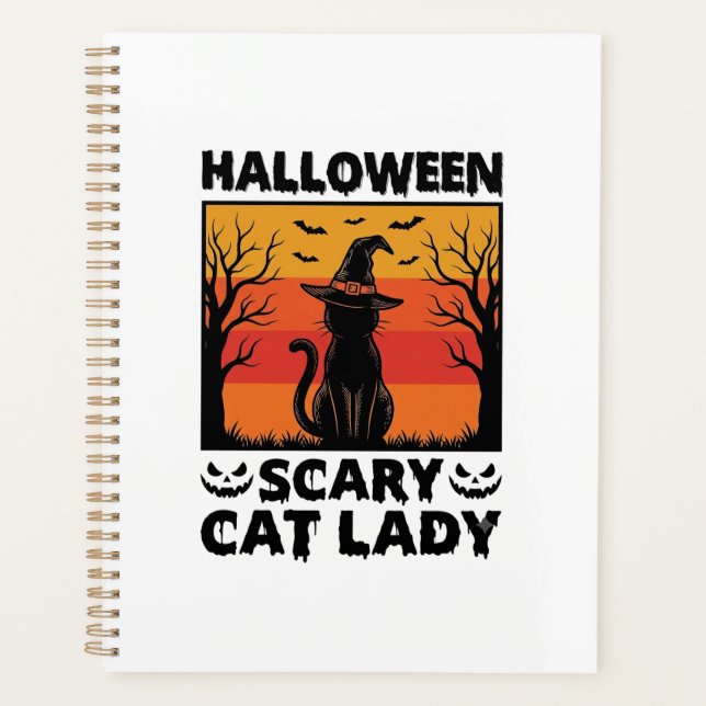 Chemise Halloween Dame de chat effrayant Gravure V (Devant)