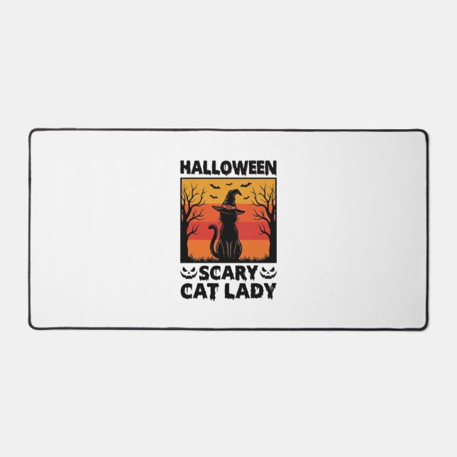 Chemise Halloween Dame de chat effrayant Gravure V (Recto)