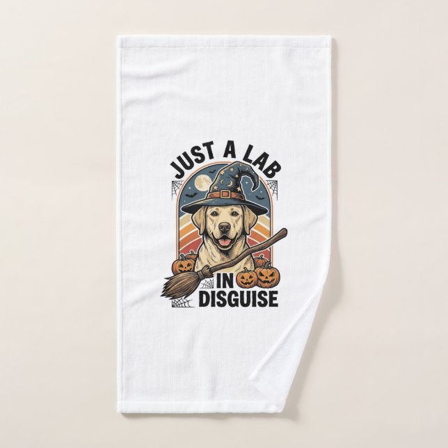 Chemise Halloween Labrador Vintage Sorcière Costum (Serviette à main)