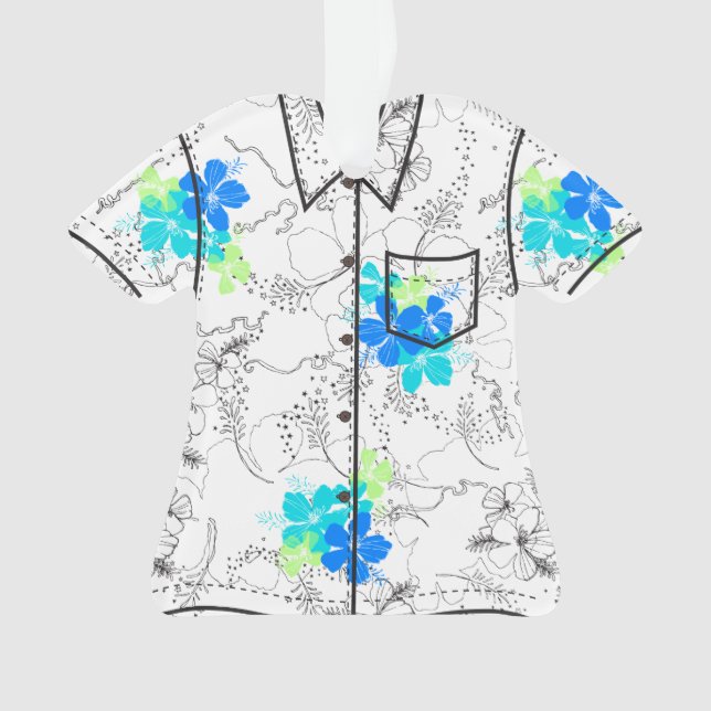 Chemise hawaïenne de ketmie de jardin de minuit (devant)
