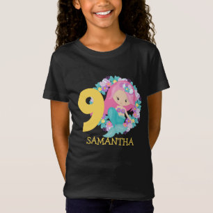 Chemise jaune sirène 9e anniversaire T-shirt