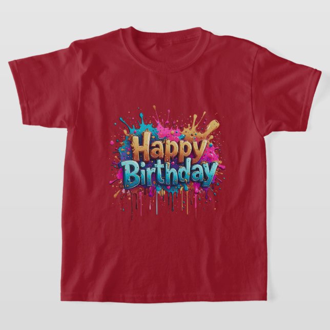 Chemise Joyeux Anniversaire – T-Shirts Colorés pou (Poser)