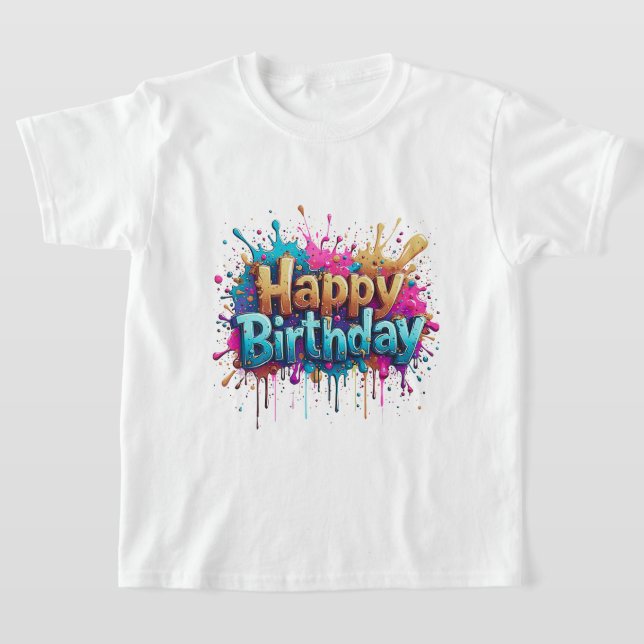 Chemise Joyeux Anniversaire – T-Shirts Colorés pou (Poser)