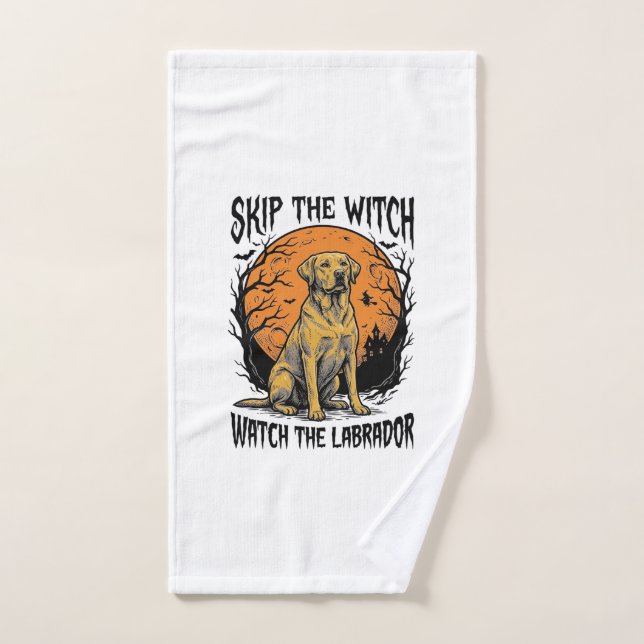Chemise Labrador Halloween avec avertissement de c (Serviette à main)
