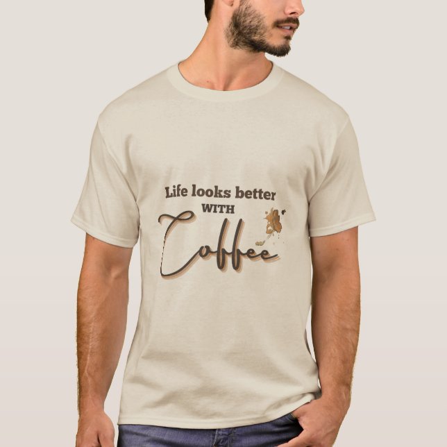 chemise marron demi manche T-Shirt (Devant)