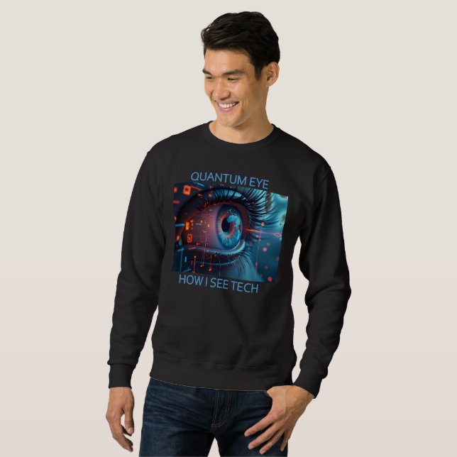 chemise noire en sweat pour hommes Quantum Eye tec (Devant entier)