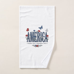 Chemise patriotique papillon floral Vintage Americ