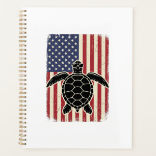 Chemise patriotique vintage tortue marine drapeau 
