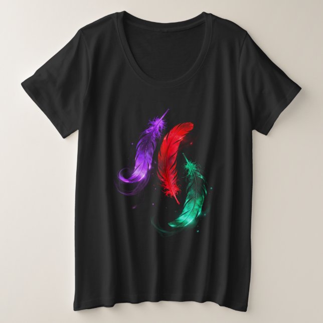 Chemise Plus Size Neon Feather Glow (Design devant)