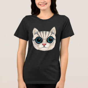 Chemise pour femmes haut tee T-Shirt Chat regardan