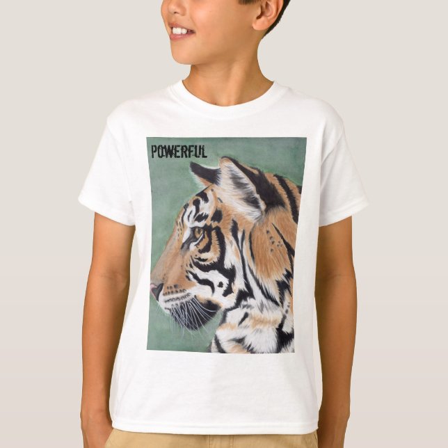 Chemise puissante de garçons de tigre de T-shirt (Devant)