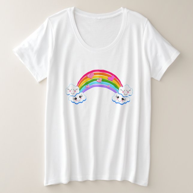 Chemise Rainbow Clouds Plus Taille (Design devant)