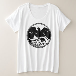 Chemise Raven Plus Taille T-shirt Art Raven Lady's