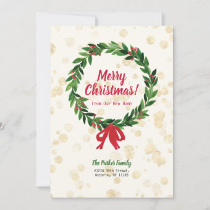 Chemise rouge et verte Noël Faire-part de déménage