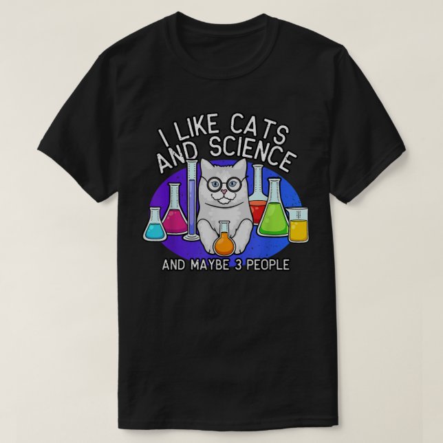 Chemise Science Et Chats, T-shirt Amoureux des cha (Design devant)