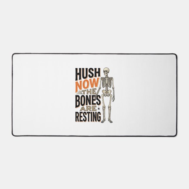 Chemise squelette drôle, gravure Halloween Hush No (Recto)
