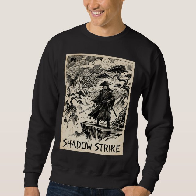Chemise sweatshirt d'art à l'encre de samouraï Sha (Devant)