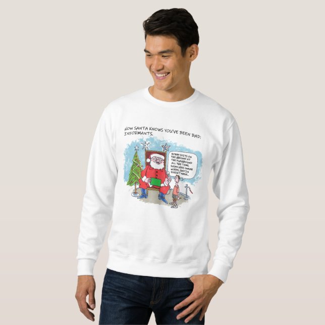 Chemise sweatshirt Dis-le à Père Noël (Devant entier)