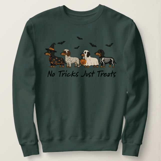 Chemise sweatshirt pour chien saucisse No Tricks J (Design devant)