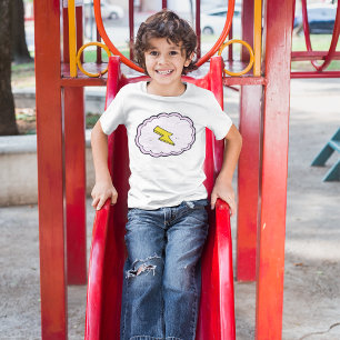 Chemise T-shirt à éclair jaune nuage rose