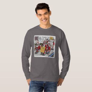 Chemise T-shirt à manches longues grises fumées de