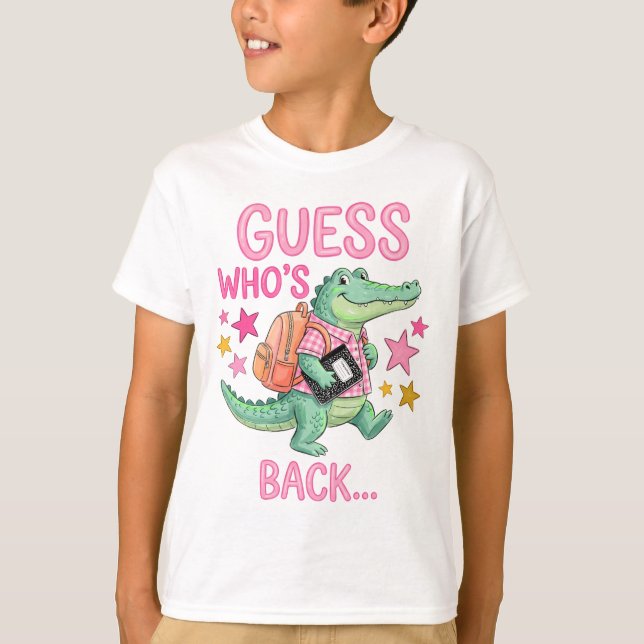 Chemise T-shirt Alligator Retour à l'école . (Devant)