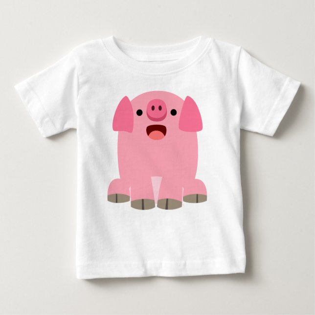 Chemise T-shirt bébé cochon en caricature mignonne (Devant)