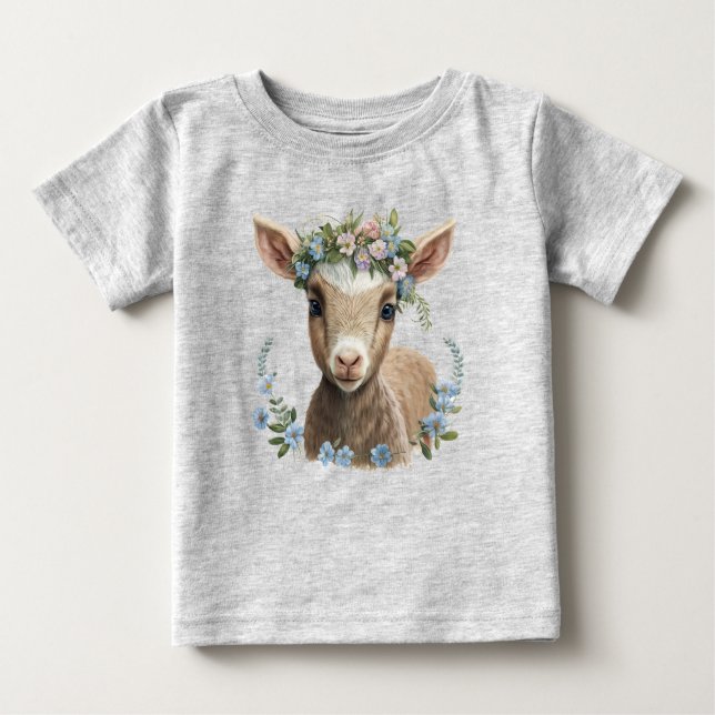 Chemise T-shirt bébé fleur de chèvre (Devant)