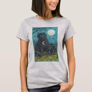 CHEMISE T-SHIRT BUBO & PYEWACKET CHAT NOIR HALLOWE