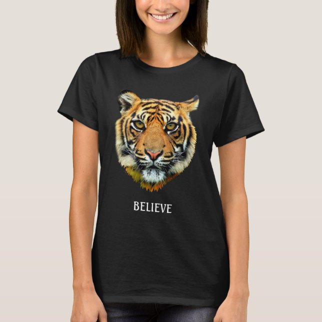 Chemise T-shirt Calligraphie Wild Tiger Visage & C (Devant)