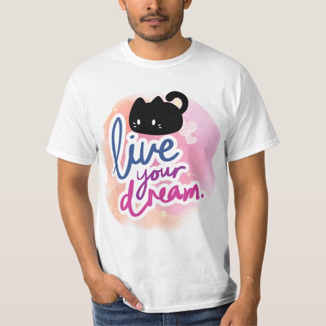 Chemise T-shirt chat et joli design (Devant)