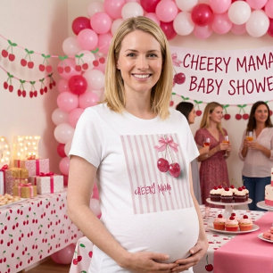 Chemise T-shirt « Cherry on Top » Arc rose « Maman