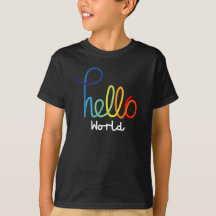 Chemise T-Shirt Colorée Hello World pour enfants