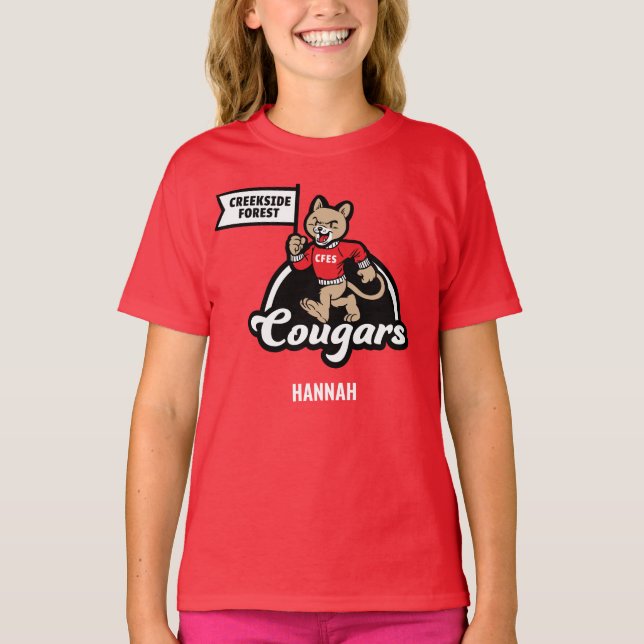 Chemise T-Shirt Cougar élémentaire de Creekside Fo (Devant)