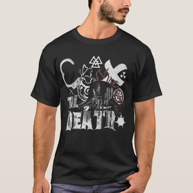 Chemise T-Shirt crâne 'Jusqu'à la mort' pour enter (Devant)
