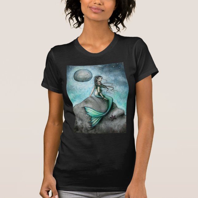 Chemise T-shirt d'art de fantaisie de sirène gothi (Devant)