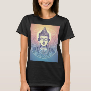 Chemise T-shirt d'art mandala Bouddha méditant - E