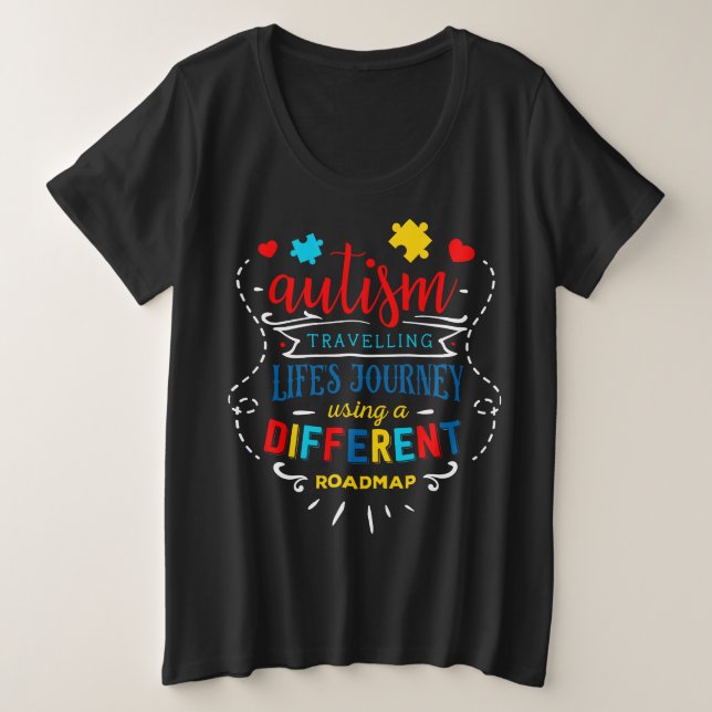 -Chemise T-Shirt de base de taille plus pour femme (Design devant)