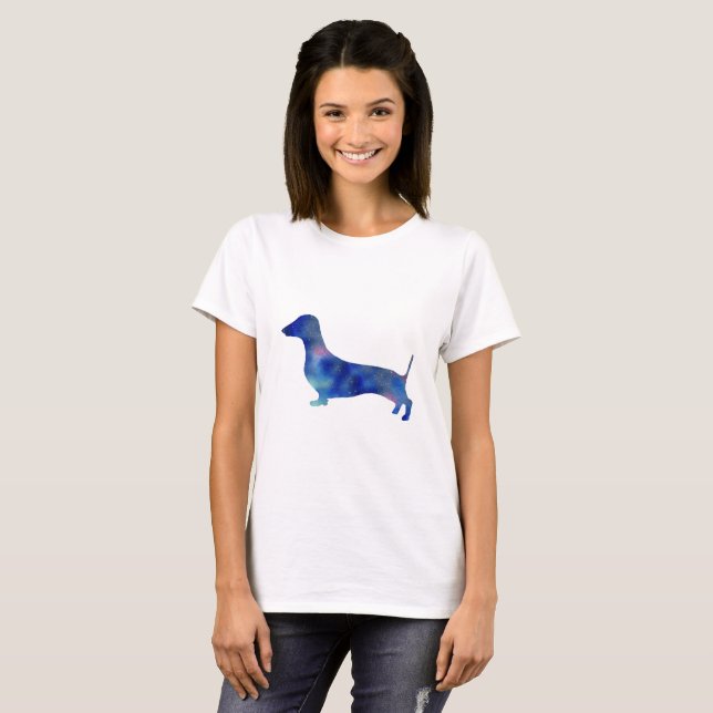 Chemise T-Shirt de base pour femmes Dachshund Chie (Devant entier)