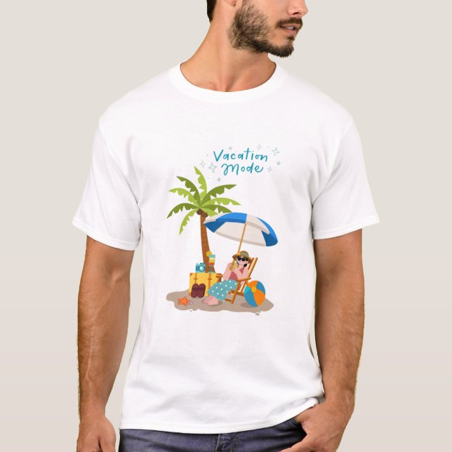 chemise T-shirt drôle mode vacances d'été (Devant)
