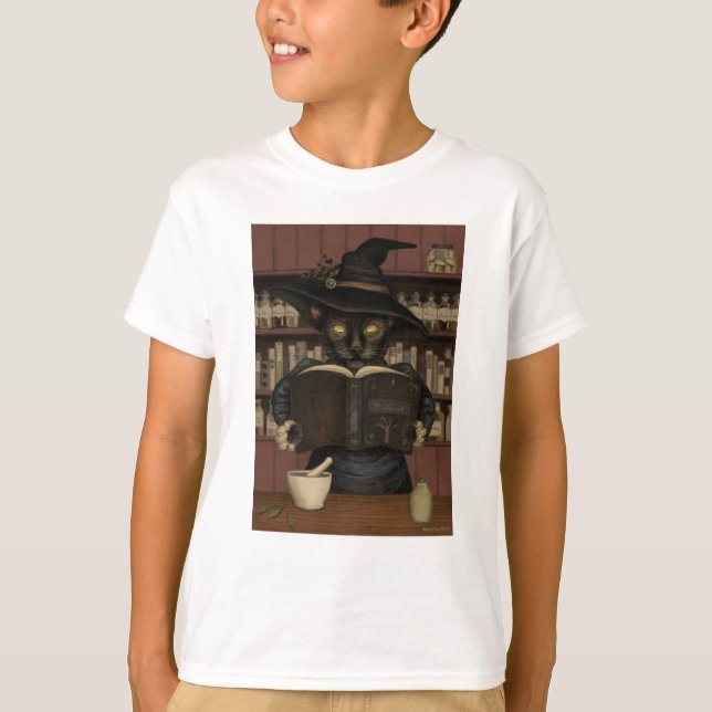 Chemise T-shirt Enfants Chat Halloween Apothecaire (Devant)