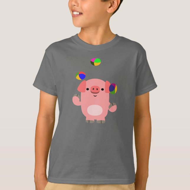 Chemise T-shirt Enfants Cochon Jongs (Devant)