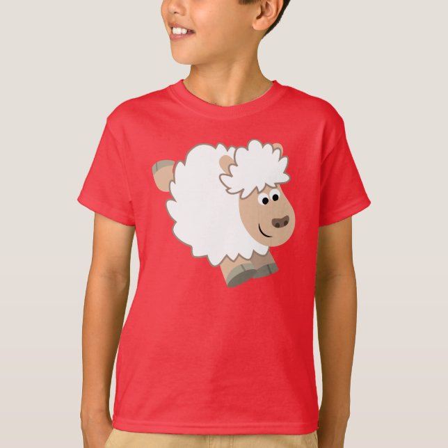 Chemise T-shirt Enfants en mouton à caricature mig (Devant)