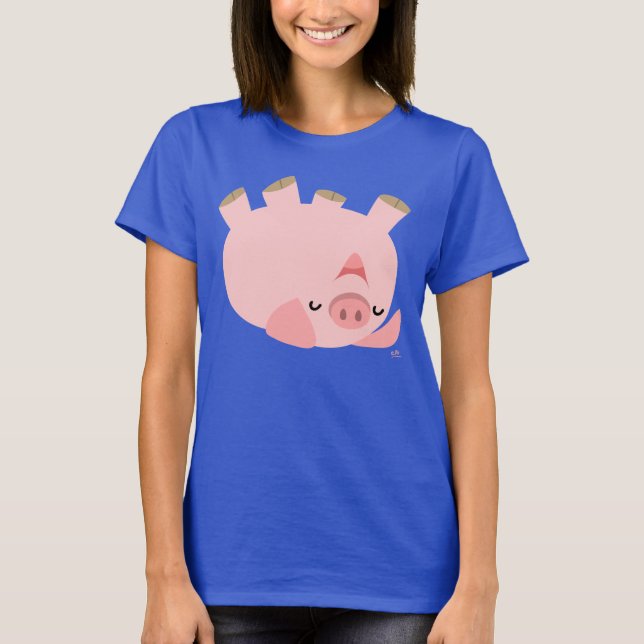 Chemise T-shirt Femme Cochon De Dessin (Devant)