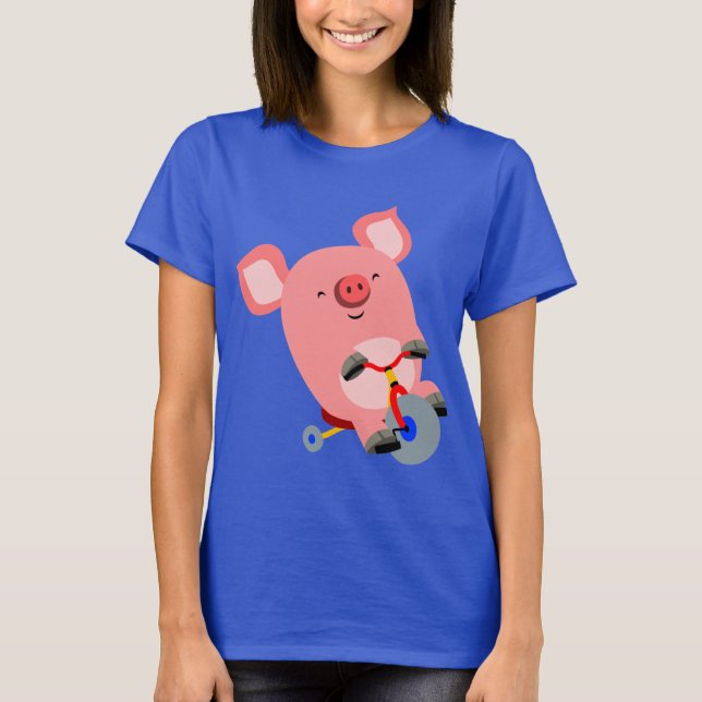 Chemise T-Shirt Femme Cochon En Cartoon (Devant)